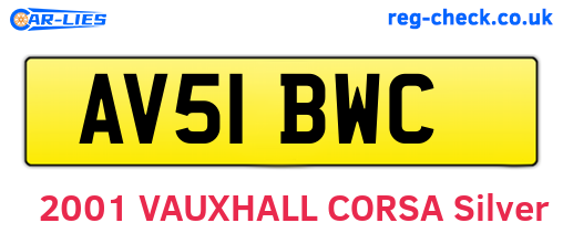 AV51BWC are the vehicle registration plates.
