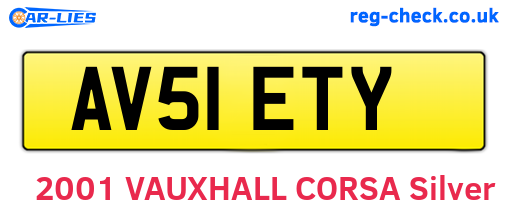 AV51ETY are the vehicle registration plates.