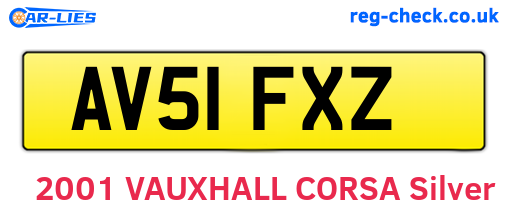 AV51FXZ are the vehicle registration plates.