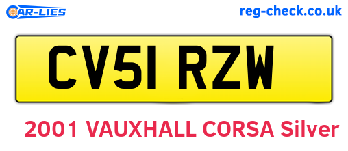 CV51RZW are the vehicle registration plates.