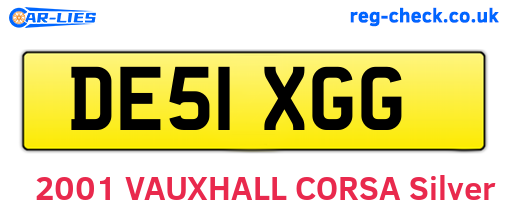 DE51XGG are the vehicle registration plates.