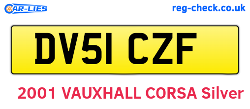 DV51CZF are the vehicle registration plates.