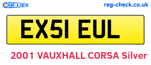 EX51EUL are the vehicle registration plates.