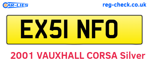 EX51NFO are the vehicle registration plates.