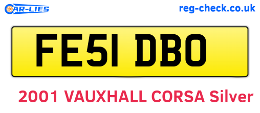 FE51DBO are the vehicle registration plates.
