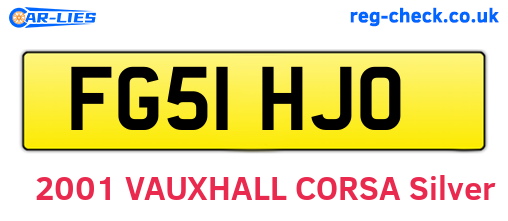 FG51HJO are the vehicle registration plates.