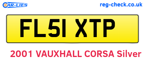 FL51XTP are the vehicle registration plates.