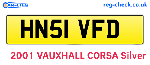 HN51VFD are the vehicle registration plates.