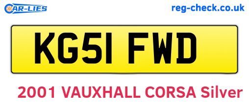 KG51FWD are the vehicle registration plates.