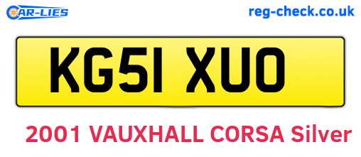 KG51XUO are the vehicle registration plates.