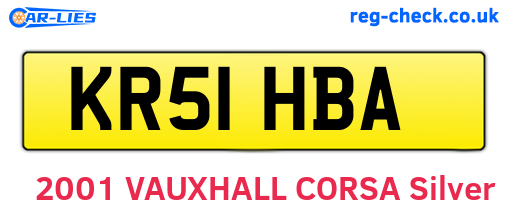 KR51HBA are the vehicle registration plates.