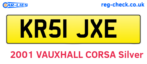 KR51JXE are the vehicle registration plates.