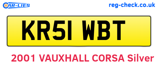 KR51WBT are the vehicle registration plates.