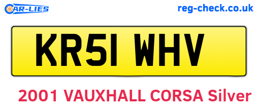 KR51WHV are the vehicle registration plates.