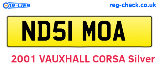 ND51MOA are the vehicle registration plates.