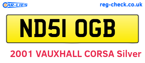 ND51OGB are the vehicle registration plates.