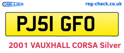 PJ51GFO are the vehicle registration plates.