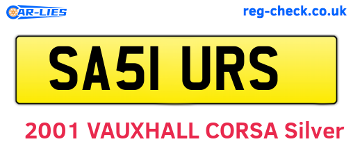 SA51URS are the vehicle registration plates.