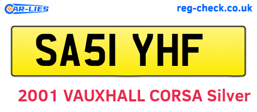 SA51YHF are the vehicle registration plates.