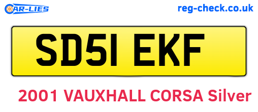 SD51EKF are the vehicle registration plates.