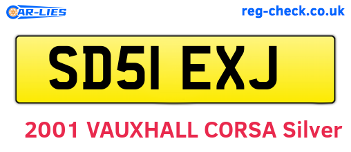 SD51EXJ are the vehicle registration plates.