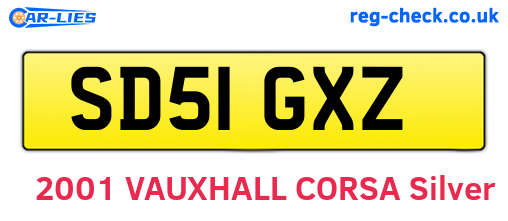 SD51GXZ are the vehicle registration plates.