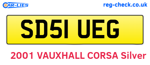 SD51UEG are the vehicle registration plates.