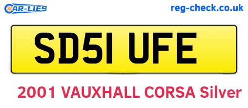 SD51UFE are the vehicle registration plates.