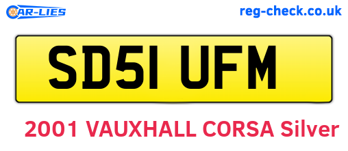 SD51UFM are the vehicle registration plates.