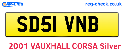 SD51VNB are the vehicle registration plates.