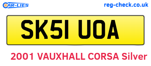 SK51UOA are the vehicle registration plates.