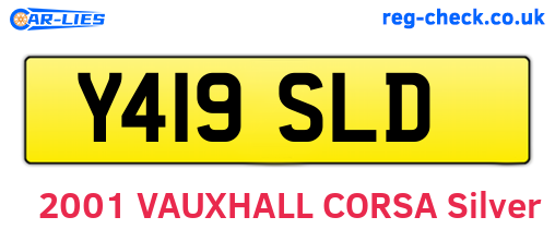 Y419SLD are the vehicle registration plates.