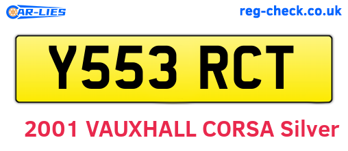 Y553RCT are the vehicle registration plates.
