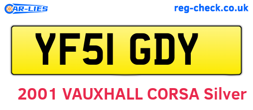 YF51GDY are the vehicle registration plates.