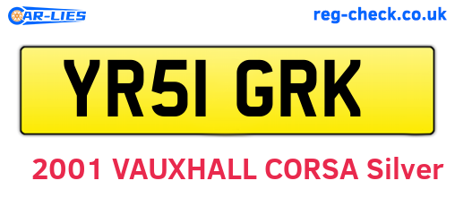YR51GRK are the vehicle registration plates.