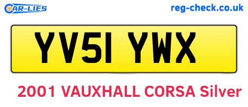 YV51YWX are the vehicle registration plates.