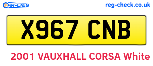 X967CNB are the vehicle registration plates.