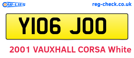 Y106JOO are the vehicle registration plates.