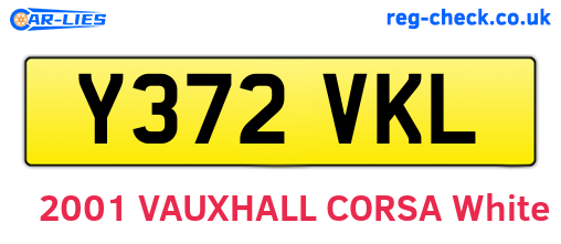 Y372VKL are the vehicle registration plates.