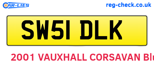 SW51DLK are the vehicle registration plates.