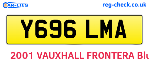 Y696LMA are the vehicle registration plates.