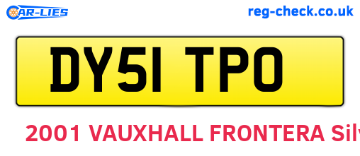 DY51TPO are the vehicle registration plates.