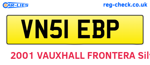 VN51EBP are the vehicle registration plates.
