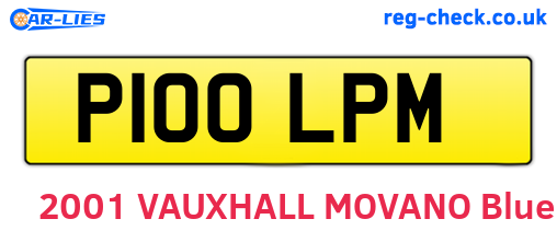 P100LPM are the vehicle registration plates.