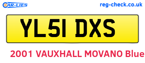 YL51DXS are the vehicle registration plates.