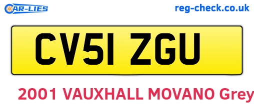 CV51ZGU are the vehicle registration plates.