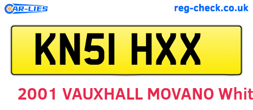 KN51HXX are the vehicle registration plates.