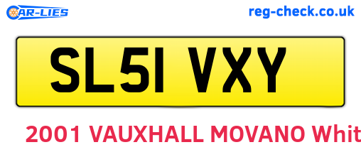 SL51VXY are the vehicle registration plates.