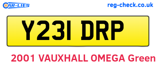 Y231DRP are the vehicle registration plates.