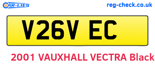 V26VEC are the vehicle registration plates.